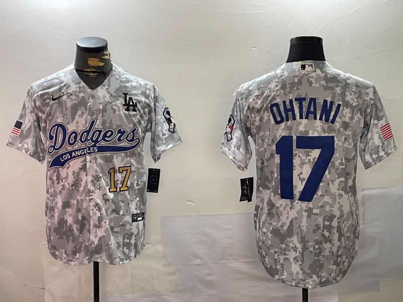 Men Los Angeles Dodgers #17 Ohtani Camo Joint Name 2024 Nike MLB Jersey style 4->los angeles dodgers->MLB Jersey